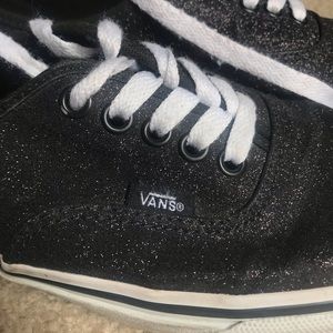 Black glittery Vans